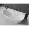 Mexen Oval+ wanna wolnostojąca przyścienna 170 x 80 cm, biała, przelew różowe złoto - 52681708000-60