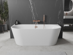 Mexen Oval+ freistehende Wandwanne 170 x 80 cm, weiß, Überlauf Roségold - 52681708000-60