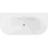 Mexen Oval+ freistehende wandmontierte Badewanne 170 x 80 cm, weiß, Überlauf aus gebürstetem Kupfer - 52681708000-65