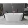 Mexen Oval+ freistehende wandmontierte Badewanne 170 x 80 cm, weiß, Überlauf aus gebürstetem Kupfer - 52681708000-65