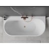 Mexen Oval+ freistehende wandmontierte Badewanne 170 x 80 cm, weiß, Überlauf aus gebürstetem Kupfer - 52681708000-65