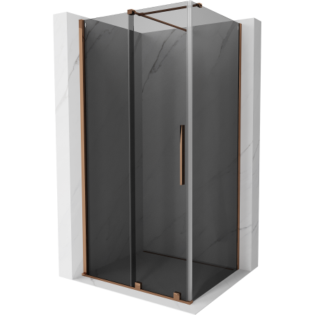 Mexen Velar sliding shower cabin 100 x 90 cm, graphite, rose gold - 871-100-090-41-60