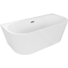 Mexen Oval+ vrijstaande wandbadkuip 170 x 80 cm, wit, overloop gun grijs geborsteld - 52681708000-66