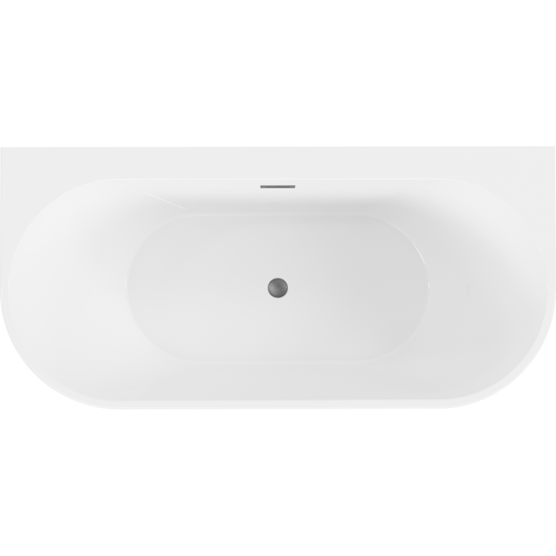 Mexen Oval+ bañera independiente de pared 170 x 80 cm, blanca, desbordamiento gun gray cepillado - 52681708000-66