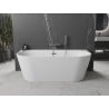 Mexen Oval+ freestanding wall-adjacent bathtub 170 x 80 cm, white, brushed gun gray overflow - 52681708000-66