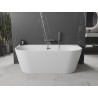 Mexen Oval+ vrijstaande badkuip aan de wand 170 x 80 cm, wit, overloop gun gray geborsteld - 52681708000-66