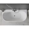 Mexen Oval+ freestanding wall-adjacent bathtub 170 x 80 cm, white, brushed gun gray overflow - 52681708000-66