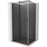 Mexen Velar Sliding Shower Enclosure 110 x 80 cm, Graphite, Rose Gold - 871-110-080-41-60