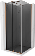 Mexen Velar sliding shower enclosure 110 x 110 cm, graphite, rose gold - 871-110-110-41-60