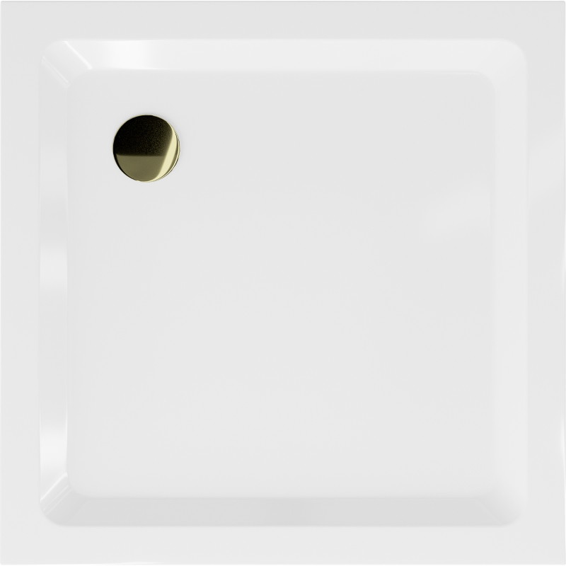 Mexen Flat ruutjuustalk SLIM 90 x 90 cm, valge, kuldne sifoon - 40109090G