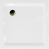 Mexen Flat Quadratische Duschwanne Slim 90 x 90 cm, Weiß, Goldener Siphon - 40109090G