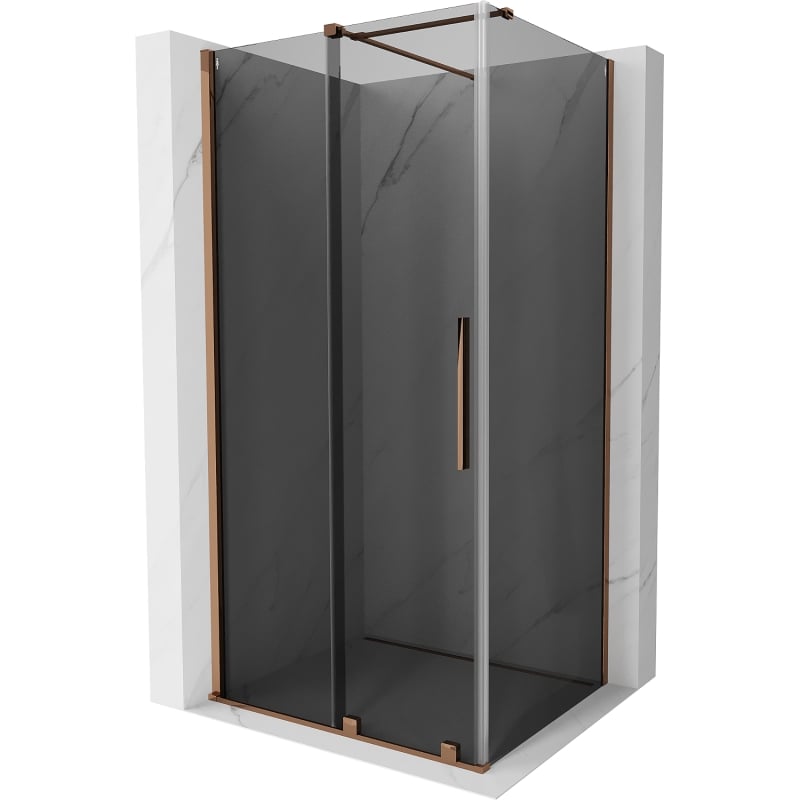 Mexen Velar liuglev dušinurk 130 x 90 cm, grafiit, roosa kuld - 871-130-090-41-60