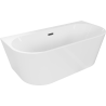 Mexen Oval+ free-standing wall-attached bathtub 170 x 80 cm, white, black overflow - 52681708000-70