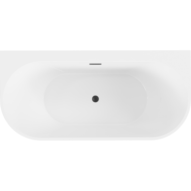 Mexen Oval+ wanna wolnostojąca przyścienna 170 x 80 cm, biała, przelew czarny - 52681708000-70