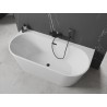 Mexen Oval+ vrijstaande badkuip tegen de muur 170 x 80 cm, wit, zwarte overloop - 52681708000-70