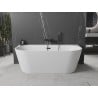Mexen Oval+ freistehende an der Wand stehende Badewanne 170 x 80 cm, weiß, schwarzer Überlauf - 52681708000-70