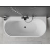 Mexen Oval+ freistehende an der Wand stehende Badewanne 170 x 80 cm, weiß, schwarzer Überlauf - 52681708000-70