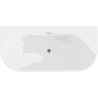 Mexen Oval+ free-standing back-to-wall bathtub 170 x 80 cm, white, gun metal overflow - 52681708000-95