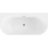 Mexen Oval+ wanna wolnostojąca przyścienna 170 x 80 cm, biała, przelew gun metal - 52681708000-95