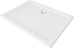 Mexen Flat ristkülikukujuline õhuke dušialus 140 x 90 cm, valge, kroom sifoon - 40109014