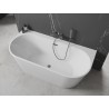 Mexen Oval+ vrijstaande badkuip tegen de muur 170 x 80 cm, wit, overloop gun metal - 52681708000-95