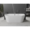Mexen Oval+ vrijstaande badkuip tegen de muur 170 x 80 cm, wit, overloop gun metal - 52681708000-95
