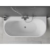 Mexen Oval+ free-standing back-to-wall bathtub 170 x 80 cm, white, gun metal overflow - 52681708000-95