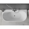 Mexen Oval+ freistehende Halbeinbauwanne 170 x 80 cm, weiß, Überlauf Gun Metal - 52681708000-95