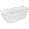 Mexen Oval+ freistehende Wandbadewanne 170 x 80 cm, weiß, Überlauf gebürstetes Nickel - 52681708000-97