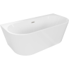 Mexen Oval+ wanna wolnostojąca przyścienna 170 x 80 cm, biała, przelew nikiel szczotkowany - 52681708000-97