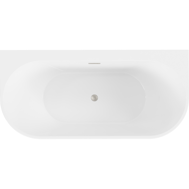 Mexen Oval+ free-standing wall-mounted bathtub 170 x 80 cm, white, brushed nickel overflow - 52681708000-97