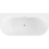Mexen Oval+ vrijstaande wandbadkuip 170 x 80 cm, wit, overloop geborsteld nikkel - 52681708000-97