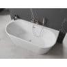Mexen Oval+ freistehende Wandbadewanne 170 x 80 cm, weiß, Überlauf gebürstetes Nickel - 52681708000-97