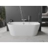 Mexen Oval+ baignoire autoportante murale 170 x 80 cm, blanche, trop-plein en nickel brossé - 52681708000-97