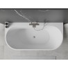 Mexen Oval+ baignoire autoportante adossée 170 x 80 cm, blanche, trop-plein nickel brossé - 52681708000-97