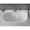 Mexen Oval+ free-standing wall-mounted bathtub 170 x 80 cm, white, brushed nickel overflow - 52681708000-97