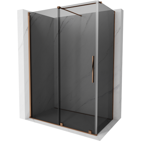 Mexen Velar Schiebeduschkabine 150 x 85 cm, Graphit, Roségold - 871-150-085-41-60