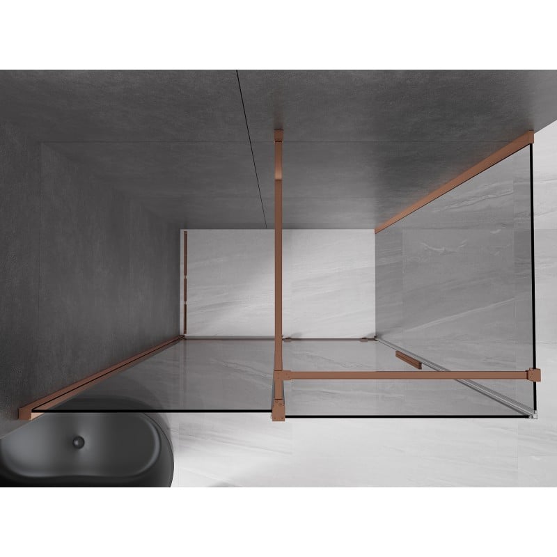 Mexen Velar kabina prysznicowa rozsuwana 160 x 90 cm, grafit, różowe złoto - 871-160-090-41-60