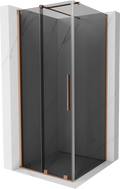 Mexen Velar klizna za tuš s kliznim vratima 110 x 110 cm, grafit, brušeni bakar - 871-110-110-41-65