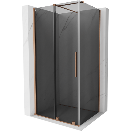 Mexen Velar klizna tuš kabina 90 x 70 cm, grafit, brušeni bakar - 871-090-070-41-65