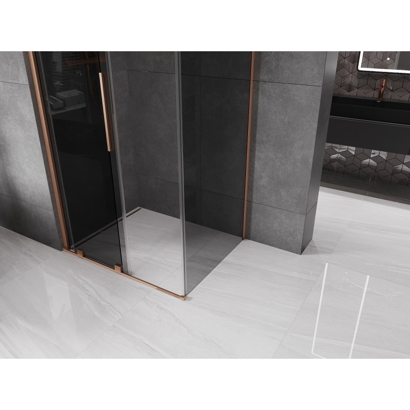 Mexen Velar klizna tuš kabina 90 x 70 cm, grafit, brušeni bakar - 871-090-070-41-65