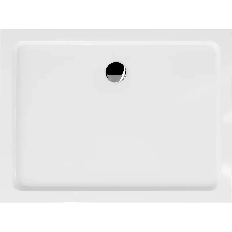 Mexen Flat rechteckige flache Duschwanne 140 x 80 cm, weiß, Chrom-Siphon - 40108014