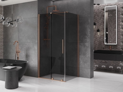 Mexen Velar klizna tuš kabina klizna 110 x 85 cm, grafit, brušeni bakar - 871-110-085-41-65