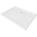 Mexen Flat brodzik prostokątny slim 100 x 80 cm, biały, syfon chrom - 40108010