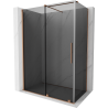 Mexen Velar schuifdouchecabine 140 x 70 cm, grafiet, geborsteld koper - 871-140-070-41-65