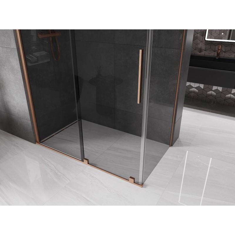 Mexen Velar klizna tuš kabina 160 x 90 cm, grafit, brušena bakar - 871-160-090-41-65