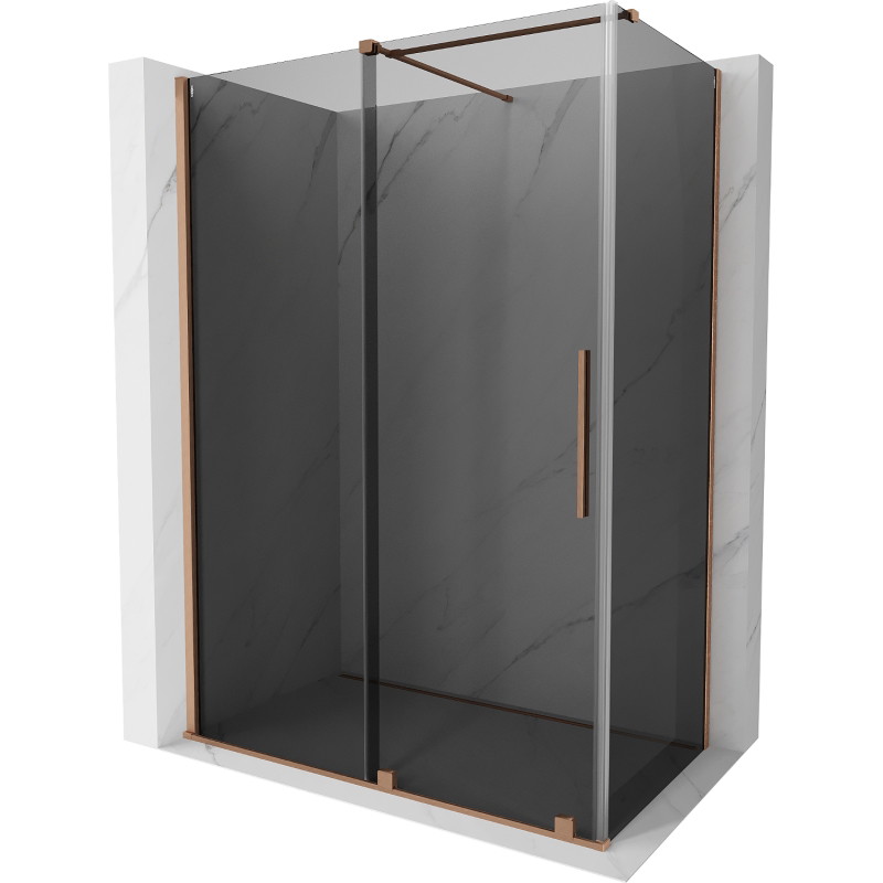 Mexen Velar klizna tuš kabina 160 x 90 cm, grafit, brušena bakar - 871-160-090-41-65