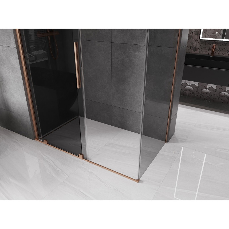Mexen Velar klizna tuš kabina 160 x 90 cm, grafit, brušena bakar - 871-160-090-41-65
