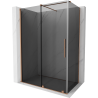 Mexen Velar sliding shower cabin 160 x 75 cm, graphite, brushed copper - 871-160-075-41-65