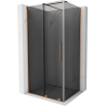 Mexen Velar sliding shower cabin 140 x 100 cm, graphite, brushed copper - 871-140-100-41-65